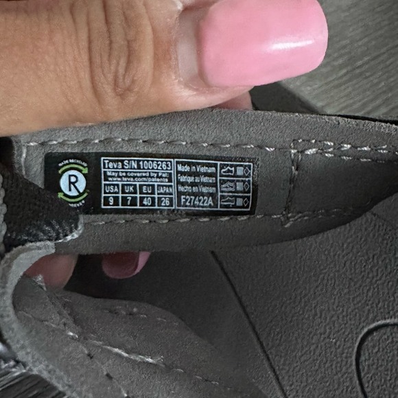 Teva Women's Black Verra Sport Slide Sandals Rubber Sole Open Toe Size 9 - Picture 6 of 7